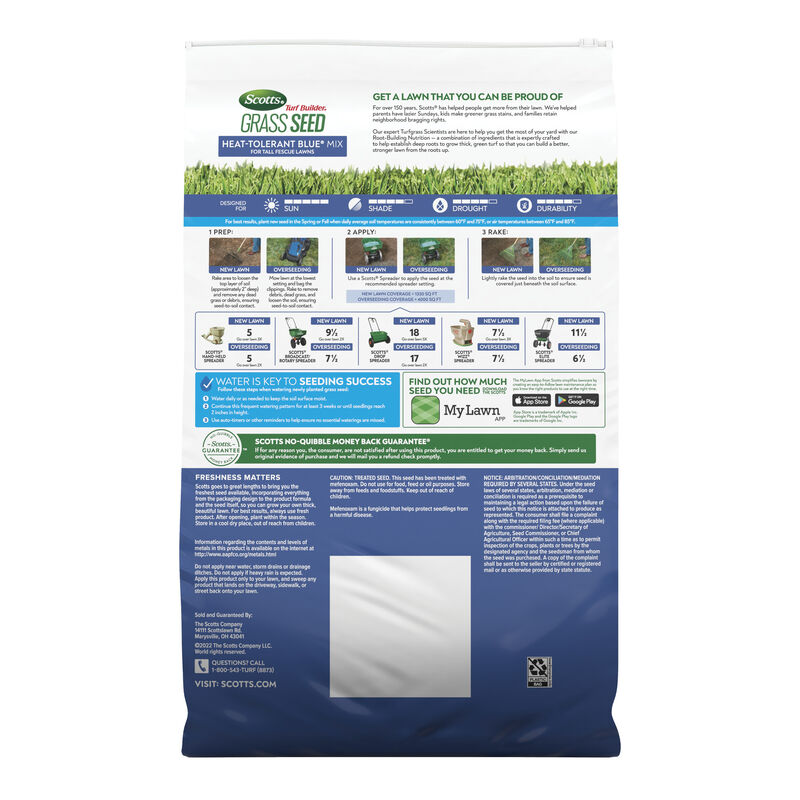 Scotts&reg; Turf Builder&reg; Grass Seed Heat-Tolerant Blue&reg; Mix for Tall Fescue Lawns image number null